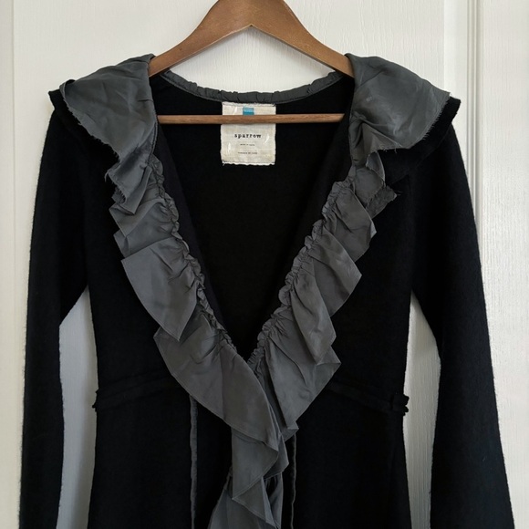 Anthropologie Sparrow Sweater Cardigan Merino Wool Black - Picture 2 of 7